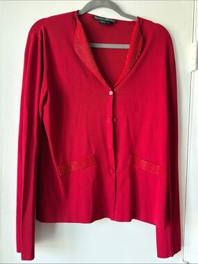 Michelle Nicole Red Women's Button Cardigan Sweater